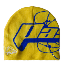 Load image into Gallery viewer, Pastel Skull Beanie - Yellow/Blue/White
